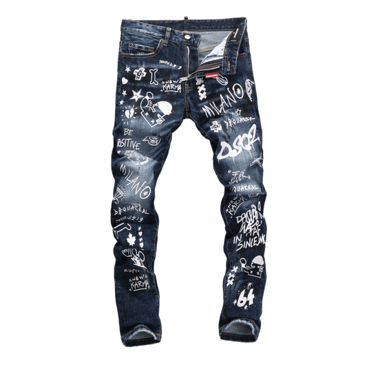 SOLA-DSQ2 New Man Graffiti Jeans