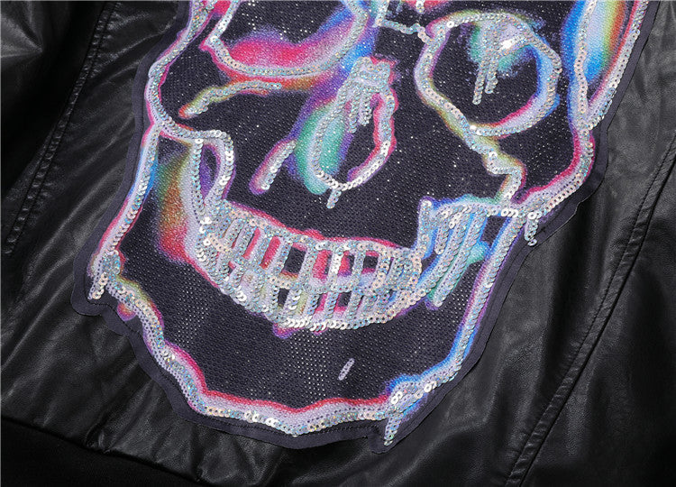 PP New Skull Diamond Leather Jacket#19