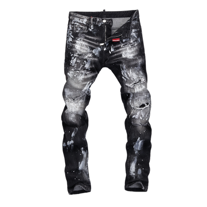 SOLA-DSQ2 New Ink Splash Man Hole Jeans