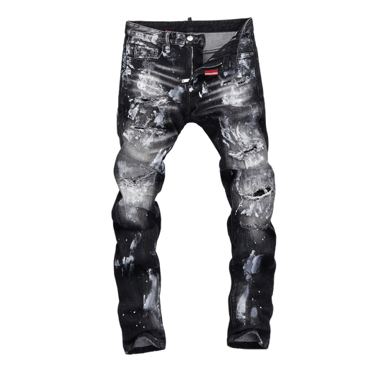 SOLA-DSQ2 New Ink Splash Man Hole Jeans
