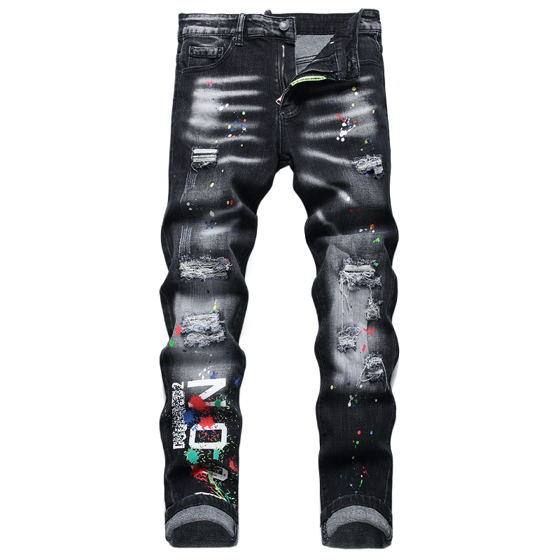 SOLA-DSQ2 Hole 2024ss Black Jeans