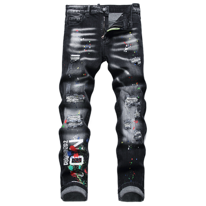 SOLA-DSQ2 Hole 2024ss Black Jeans