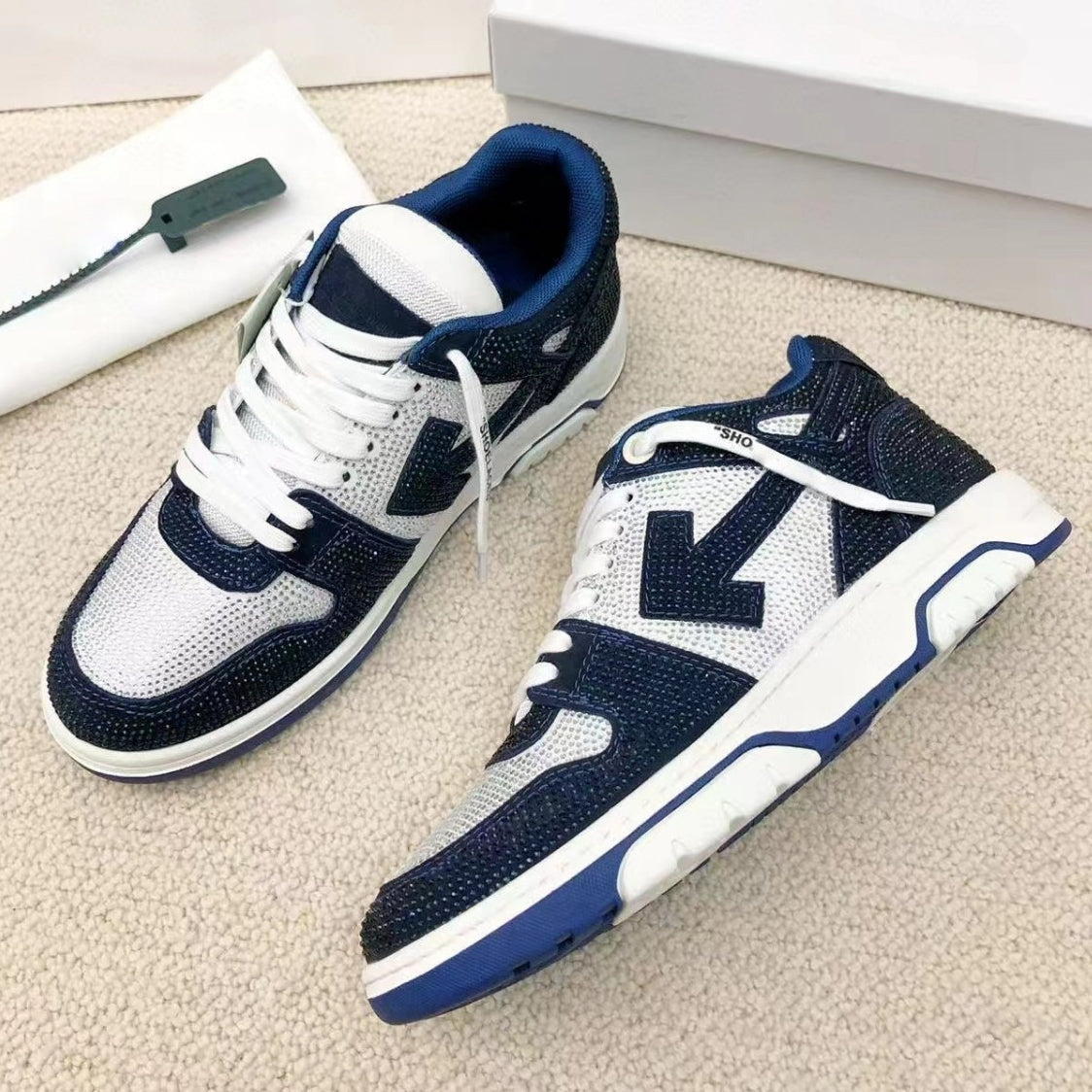 OFF-Whlte Full diamond Sports shoes#11