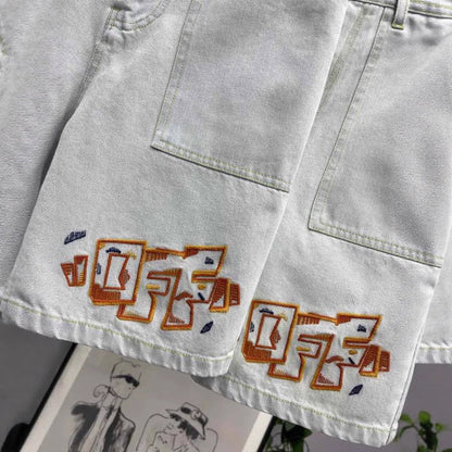 OFF-Whlte Lettering denim shorts#30
