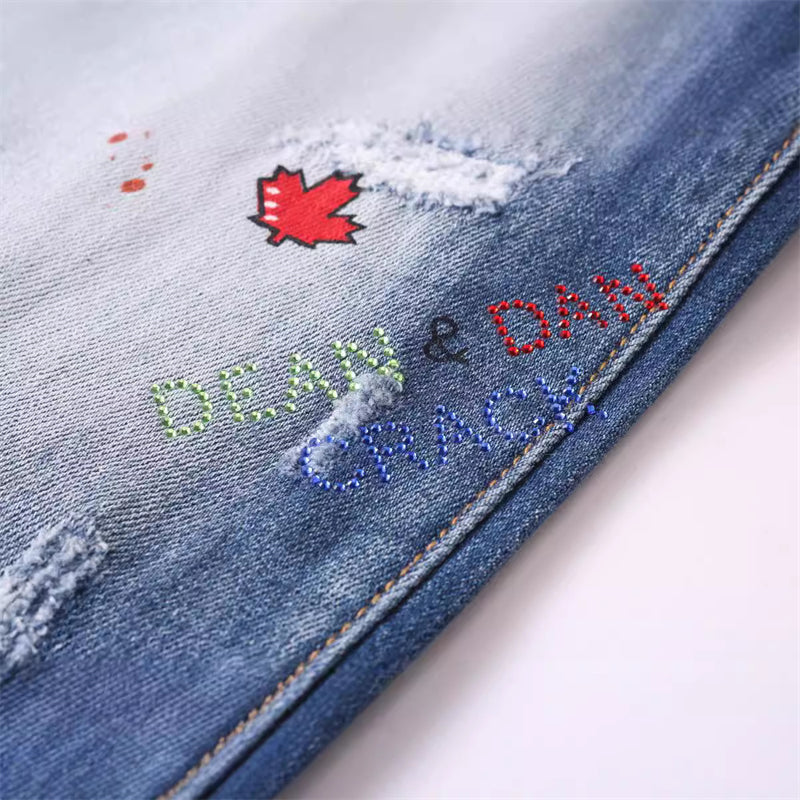 SOLA-DSQ2 2024ss Hole Man Jeans