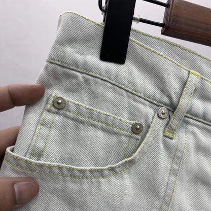 OFF-Whlte Lettering denim shorts#30