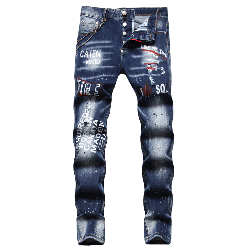 SOLA-DSQ2 New Man Letter Jeans