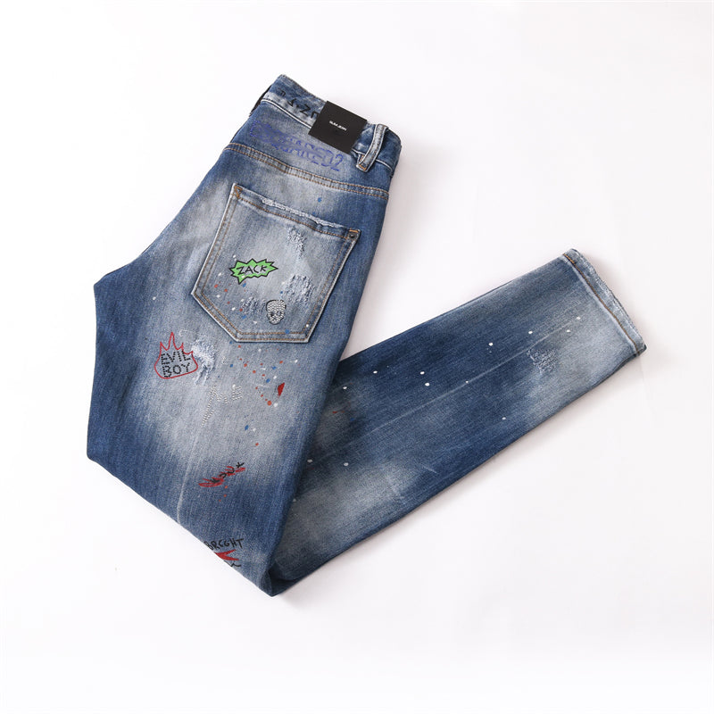 SOLA-DSQ2 2024ss Hole Man Jeans