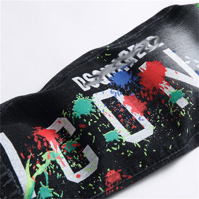 SOLA-DSQ2 Hole 2024ss Black Jeans