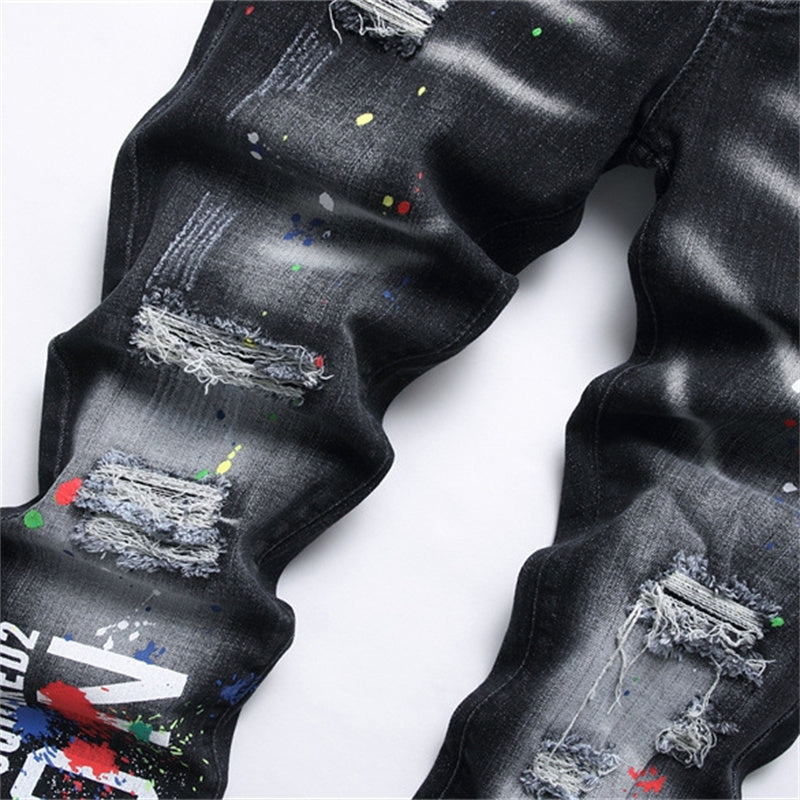 SOLA-DSQ2 Hole 2024ss Black Jeans