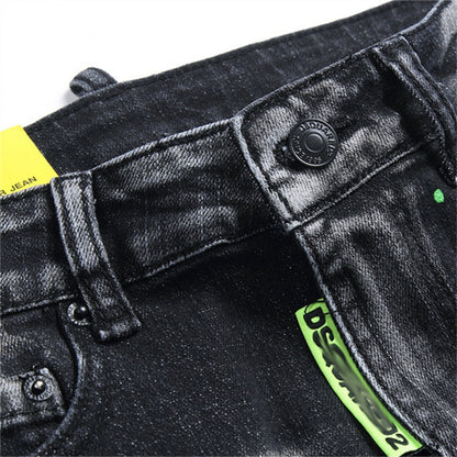 SOLA-DSQ2 Hole 2024ss Black Jeans