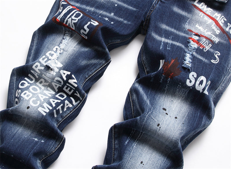 SOLA-DSQ2 New Man Letter Jeans