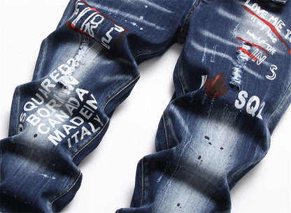 SOLA-DSQ2 New Man Letter Jeans