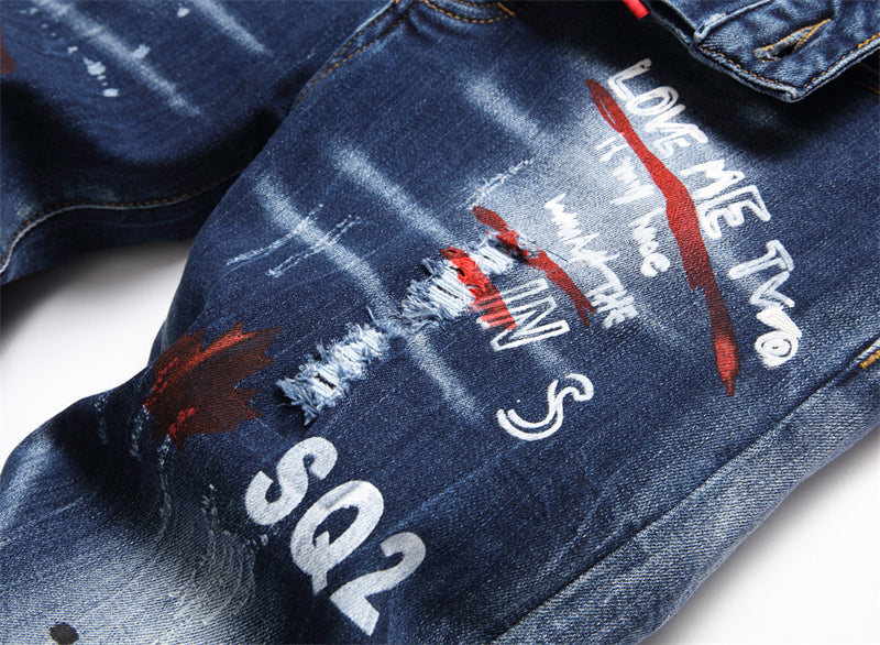 SOLA-DSQ2 New Man Letter Jeans