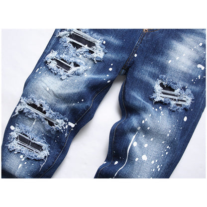 SOLA-DSQ2 cut cotton bomb Jeans