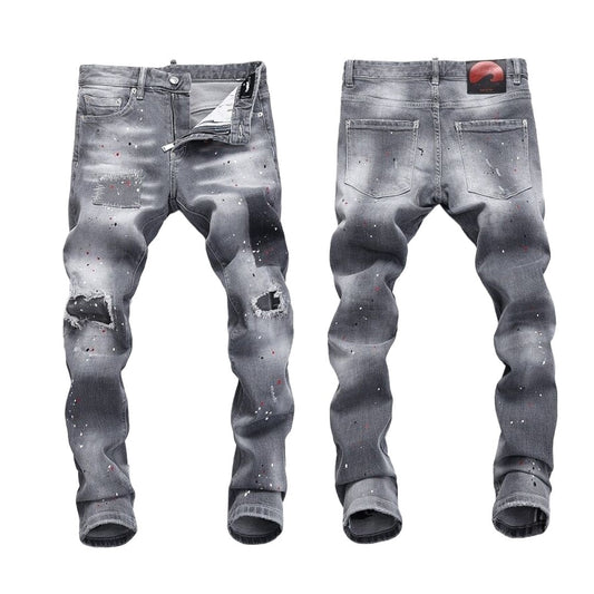 SOLA-DSQ2 hole patch slim fit Jeans