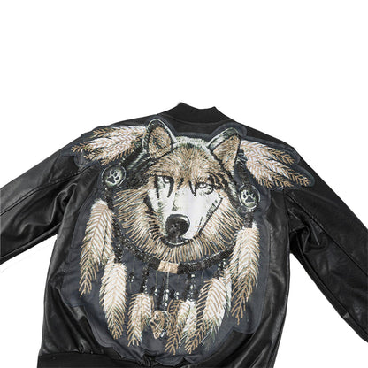 PP Wolf Totem Motorcycle Leather Jacket#22