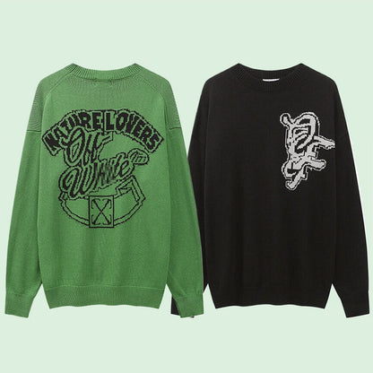 OFF-Whlte Intarsia Knit Sweater#10