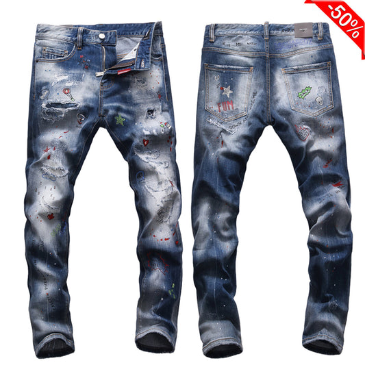 SOLA-DSQ2 2024ss Hole Man Jeans