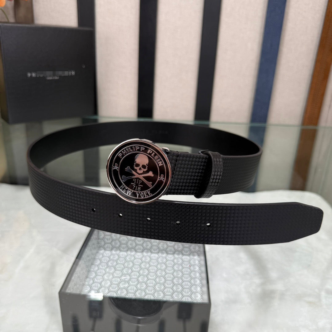 PP Leather Skull Belt#10