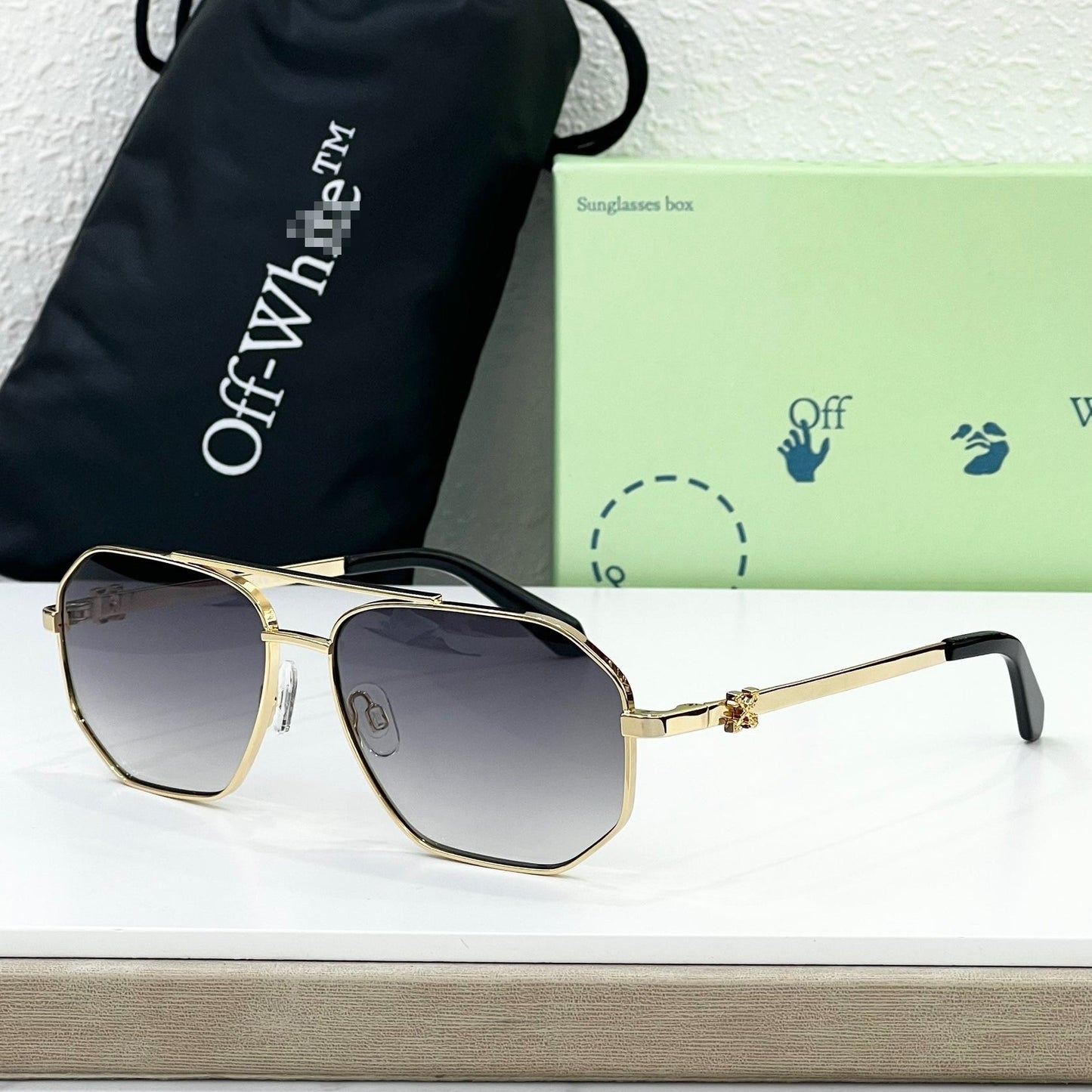 OFF-Whlte Arrow logo sunglasses#044