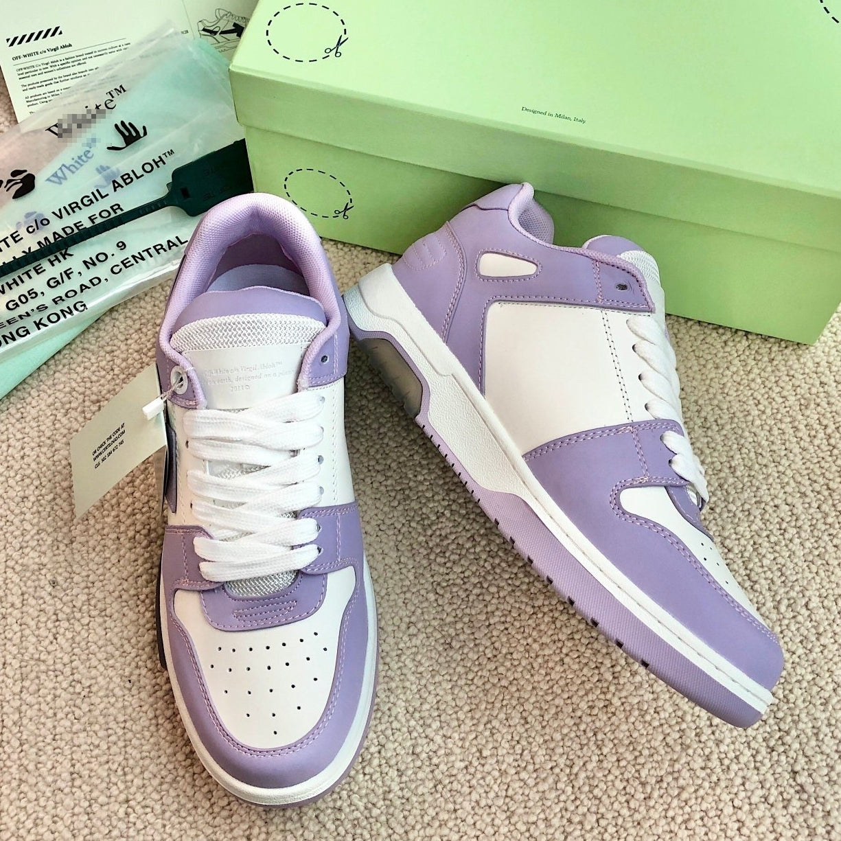 OFF-Whlte Genuine Leather Sneakers#68