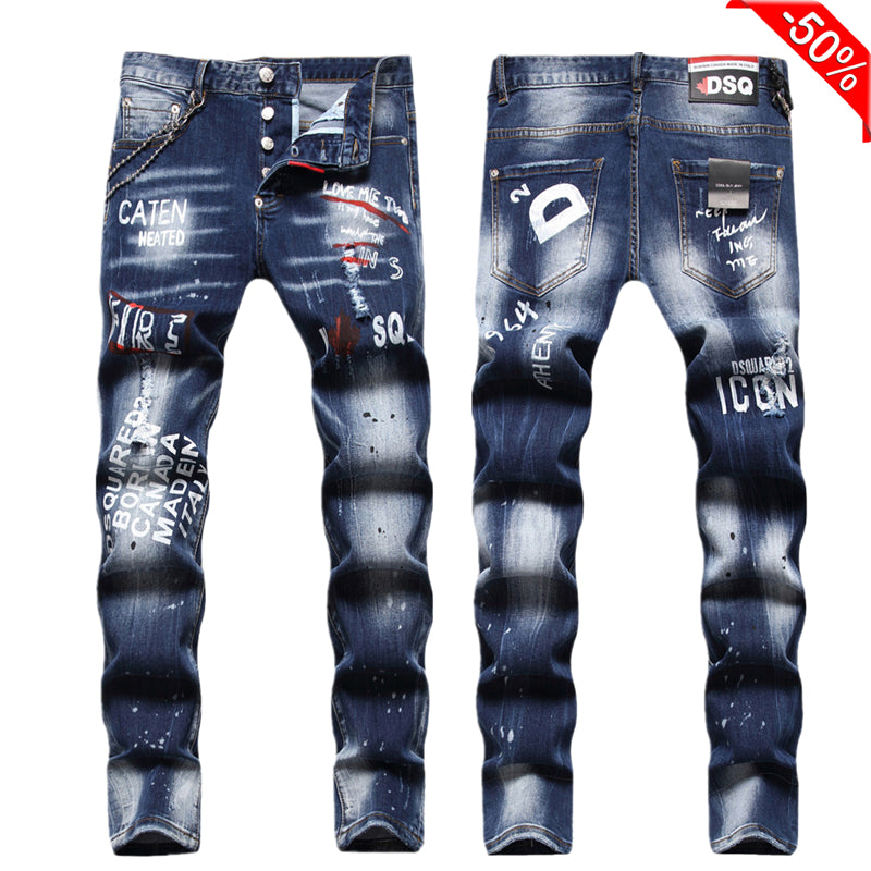 SOLA-DSQ2 New Man Letter Jeans
