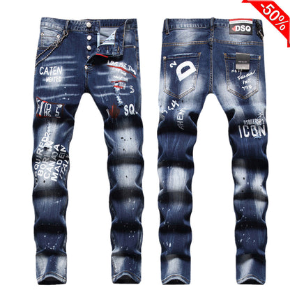 SOLA-DSQ2 New Man Letter Jeans