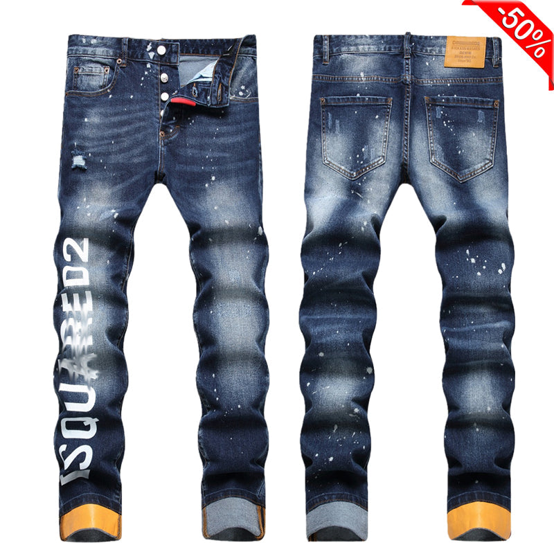 SOLA-DSQ2 New Man Letter Jeans