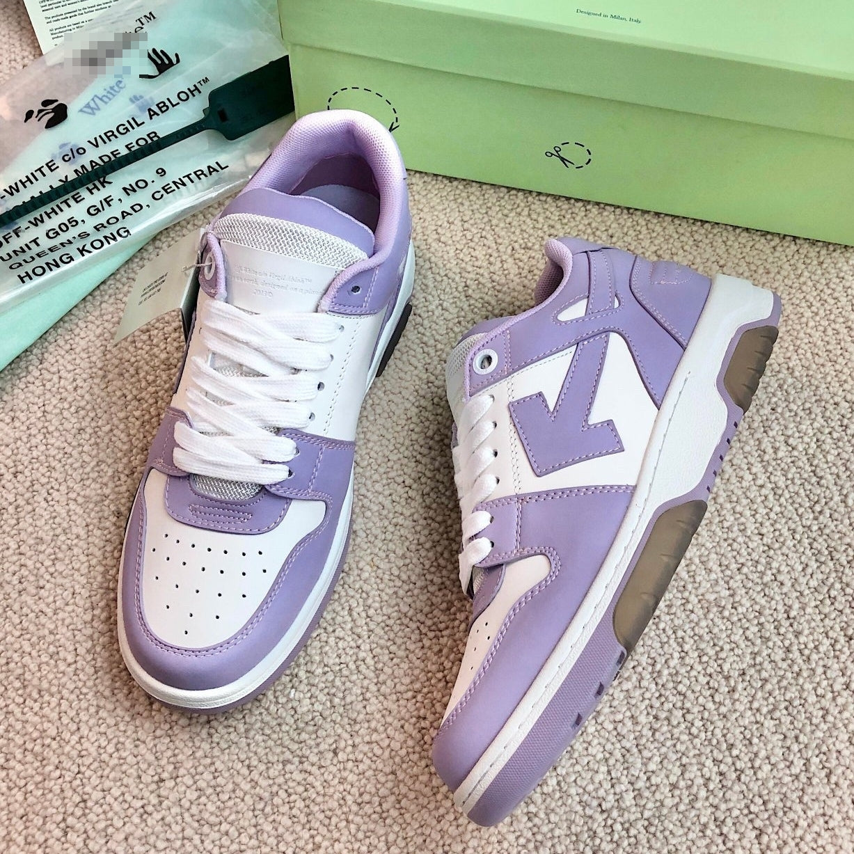 OFF-Whlte Genuine Leather Sneakers#68