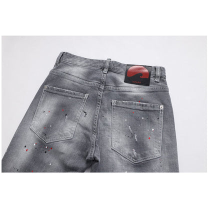SOLA-DSQ2 hole patch slim fit Jeans