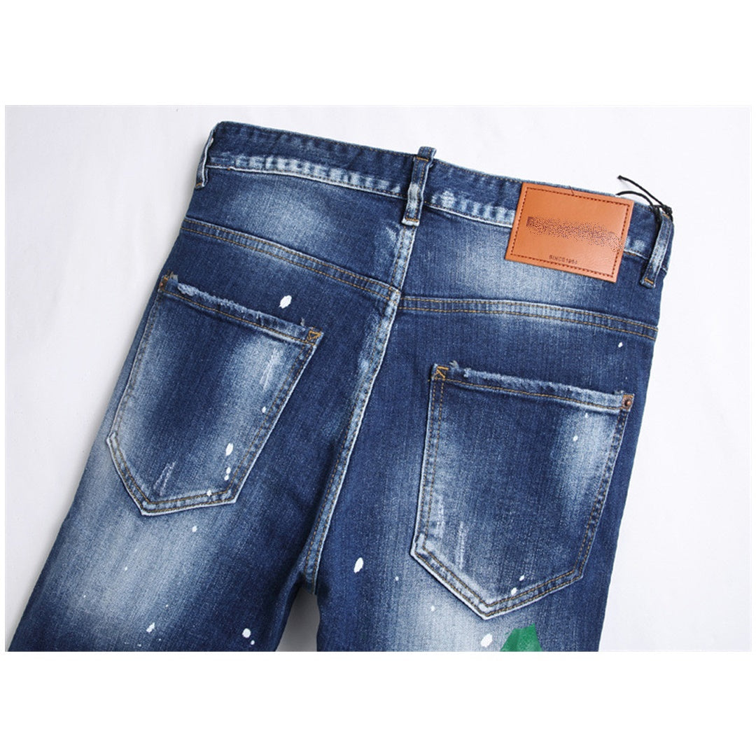 SOLA-DSQ2 cut cotton bomb Jeans