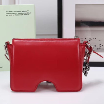 OW Concave leather small square bag