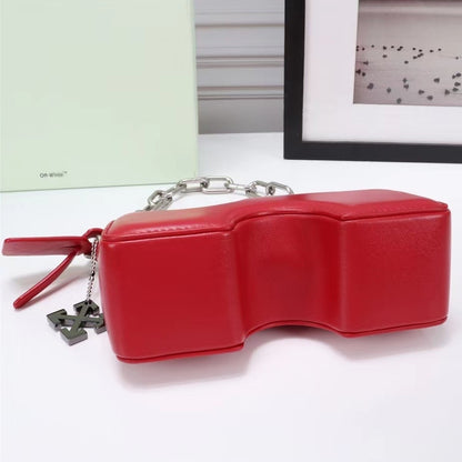 OW Concave leather small square bag