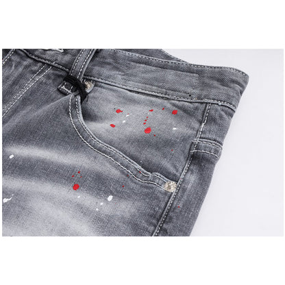 SOLA-DSQ2 hole patch slim fit Jeans