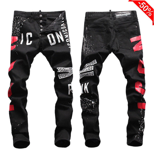 SOLA-DSQ2 2024ss Letter Hole Jeans