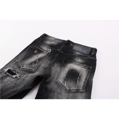 SOLA-DSQ2 Elastic washable holes Jeans