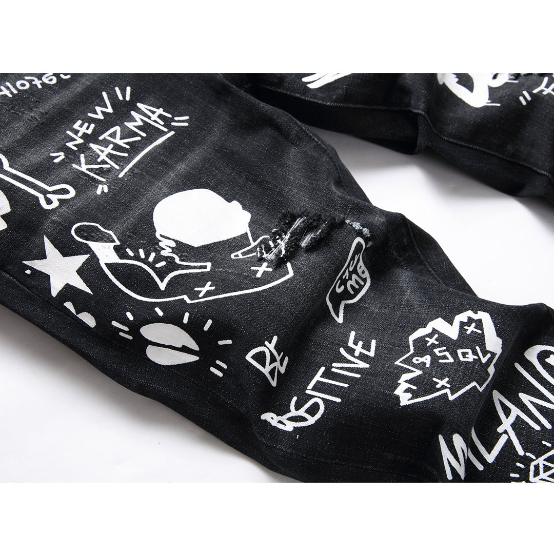 SOLA-DSQ2 little feet graffiti Jeans