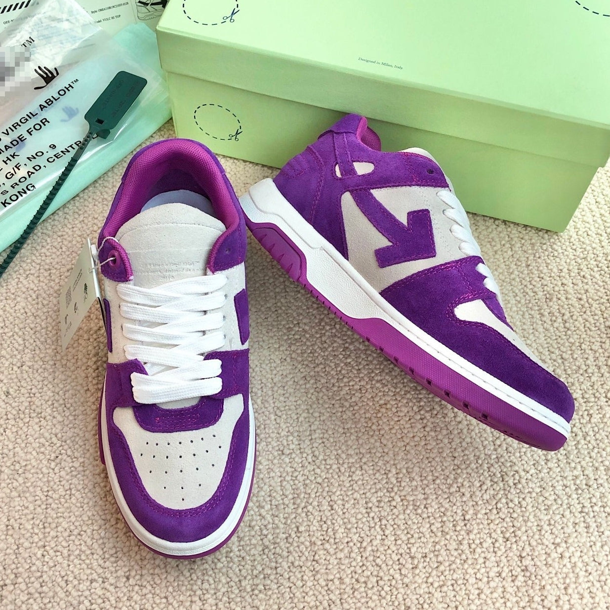 OFF-Whlte Genuine Leather Sneakers#68