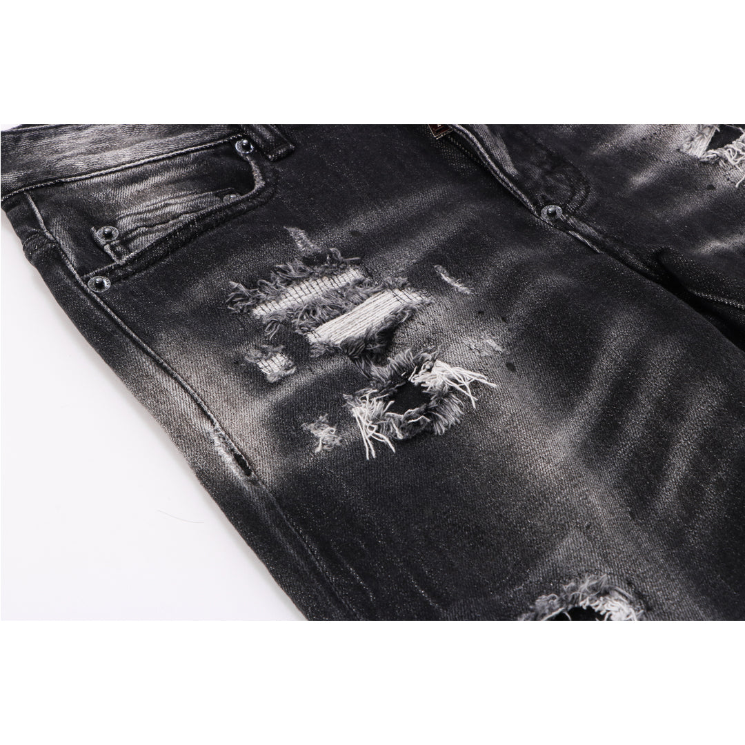 SOLA-DSQ2 Elastic washable holes Jeans