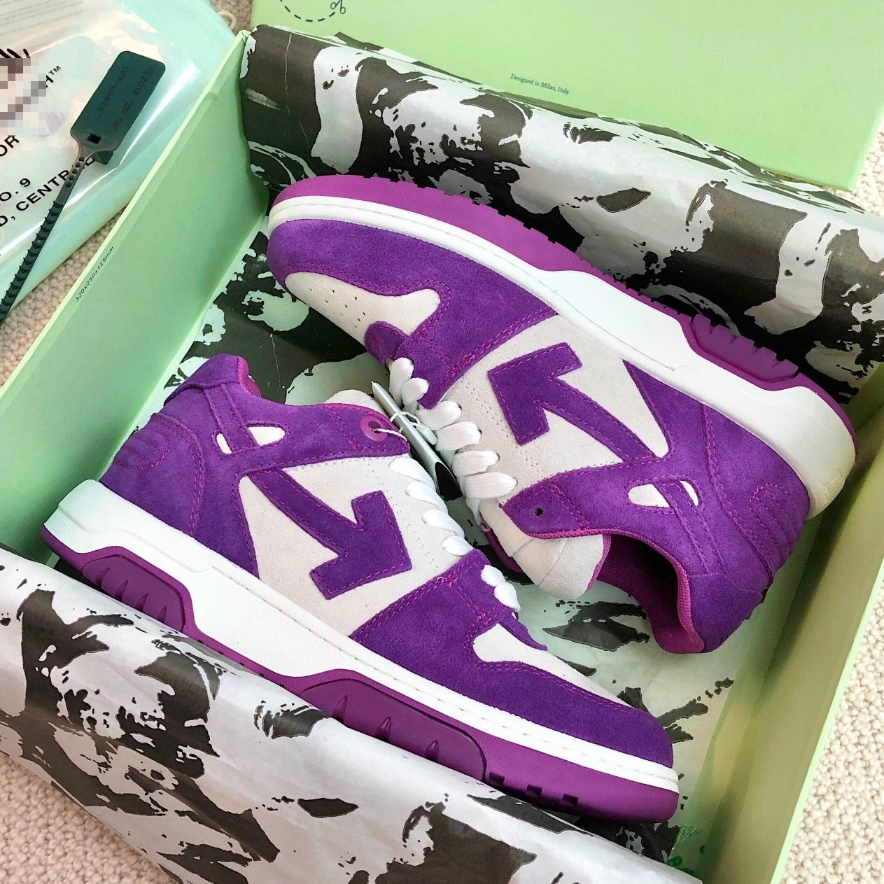 OFF-Whlte Genuine Leather Sneakers#68