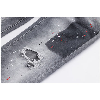 SOLA-DSQ2 hole patch slim fit Jeans