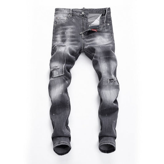 SOLA-DSQ2 Distressed stretch fit Jeans