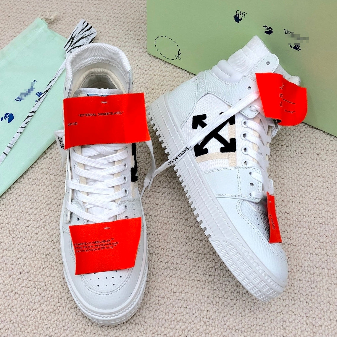 OFF-Whlte Arrow logo high-top sneakers#13