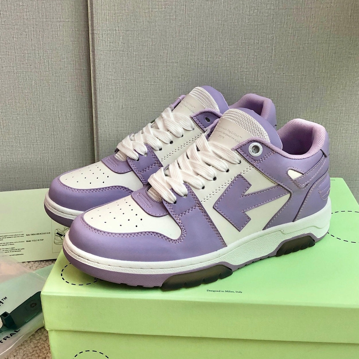 OFF-Whlte Genuine Leather Sneakers#68