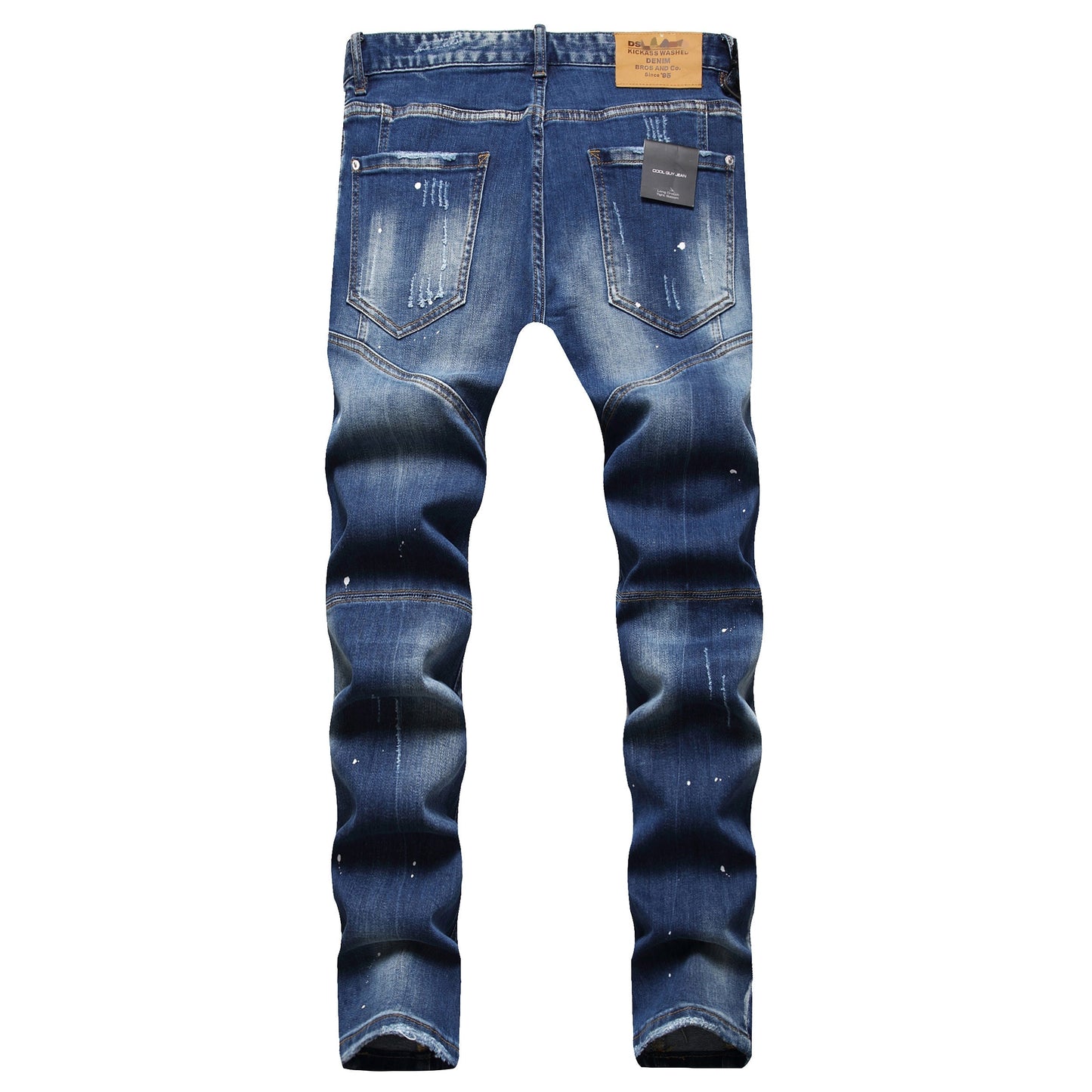 SOLA-DSQ2 hole patch print Jeans