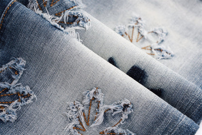 SOLA-DSQ2 New Maple Leaf Patch Man Jeans