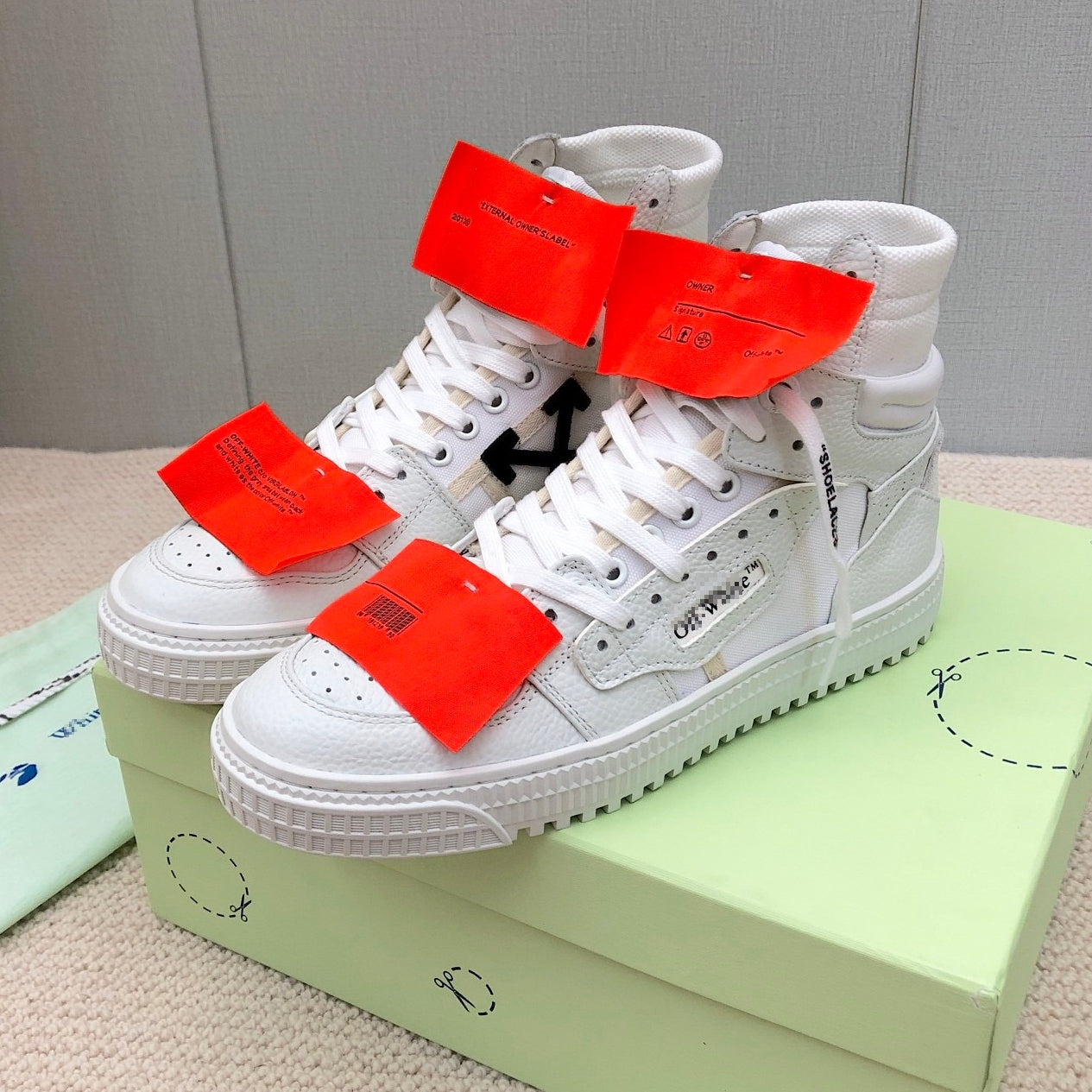 OFF-Whlte Arrow logo high-top sneakers#13