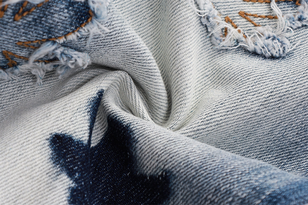 SOLA-DSQ2 New Maple Leaf Patch Man Jeans