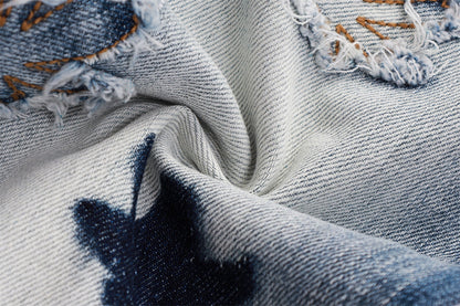 SOLA-DSQ2 New Maple Leaf Patch Man Jeans